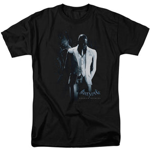 AN OFFCIALLY LICENSED BATMAN ARKHAM ORIGINS BLACK MASK MEN'S REGULAR FIT T-SHIRT BLACK