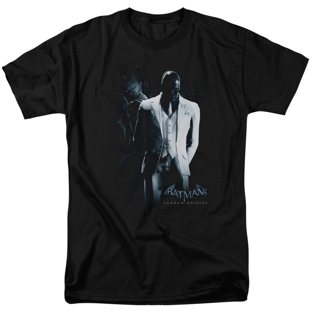 AN OFFCIALLY LICENSED BATMAN ARKHAM ORIGINS BLACK MASK MEN'S REGULAR FIT T-SHIRT BLACK