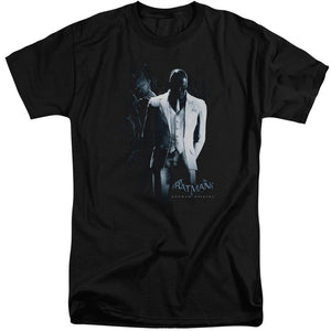 AN OFFCIALLY LICENSED BATMAN ARKHAM ORIGINS BLACK MASK MEN'S TALL FIT T-SHIRT BLACK