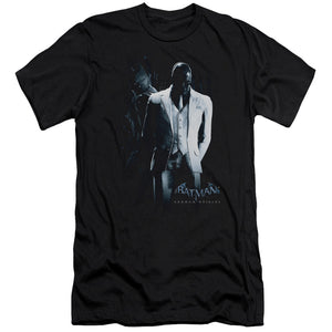 AN OFFCIALLY LICENSED BATMAN ARKHAM ORIGINS BLACK MASK MEN'S PREMIUM SLIM FIT T-SHIRT BLACK