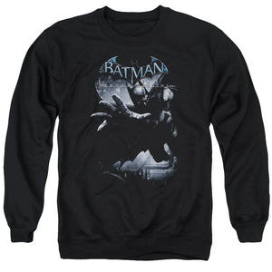 AN OFFCIALLY LICENSED BATMAN ARKHAM ORIGINS OUT OF THE SHADOWS ADULT UNISEX CREWNECK SWEATSHIRT BLACK