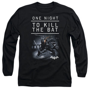 AN OFFCIALLY LICENSED BATMAN ARKHAM ORIGINS ONE NIGHT MEN'S LONG SLEEVE T-SHIRT BLACK