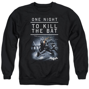 AN OFFCIALLY LICENSED BATMAN ARKHAM ORIGINS ONE NIGHT ADULT UNISEX CREWNECK SWEATSHIRT BLACK