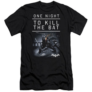 AN OFFCIALLY LICENSED BATMAN ARKHAM ORIGINS ONE NIGHT MEN'S PREMIUM SLIM FIT T-SHIRT BLACK