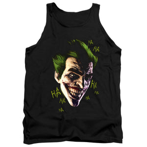 AN OFFCIALLY LICENSED BATMAN ARKHAM ORIGINS JOKER GRIM ADULT UNISEX TANK TOP BLACK