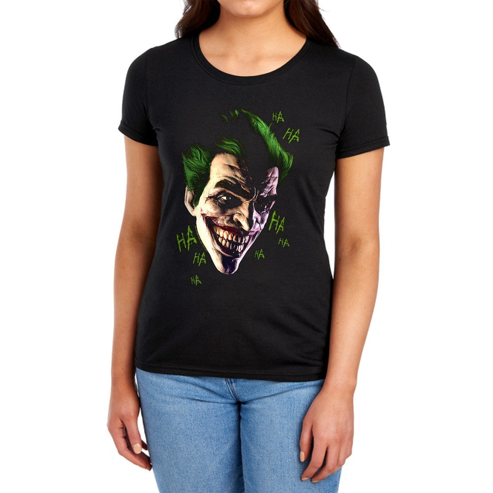 Batman Arkham Origins Joker Grim Licensed Women's T-Shirt Regular Fit SM-2X