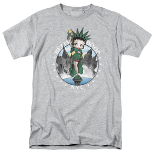 AN OFFCIALLY LICENSED BETTY BOOP NYC MEN'S REGULAR FIT T-SHIRT ATHLETIC HEATHER