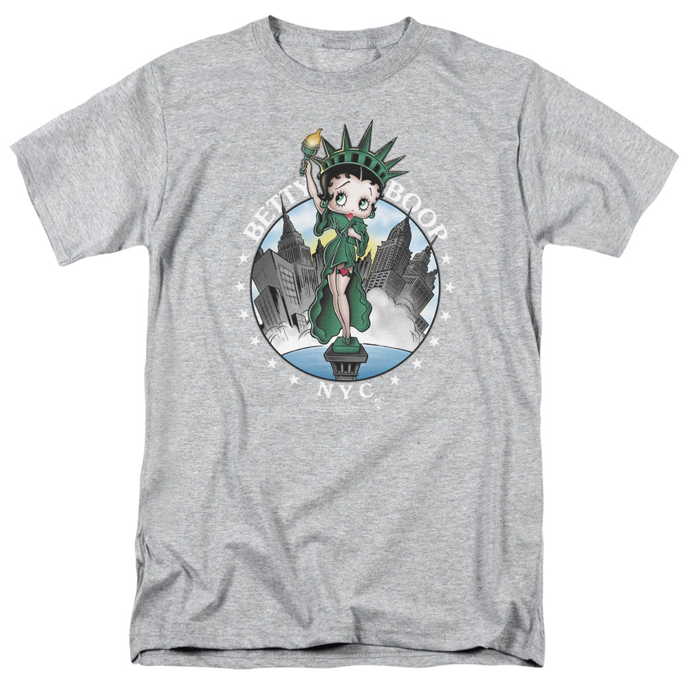 AN OFFCIALLY LICENSED BETTY BOOP NYC MEN'S REGULAR FIT T-SHIRT ATHLETIC HEATHER