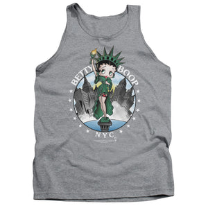 AN OFFCIALLY LICENSED BETTY BOOP NYC ADULT UNISEX TANK TOP ATHLETIC HEATHER