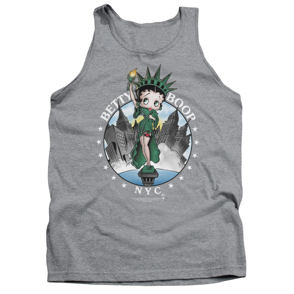 AN OFFCIALLY LICENSED BETTY BOOP NYC ADULT UNISEX TANK TOP ATHLETIC HEATHER
