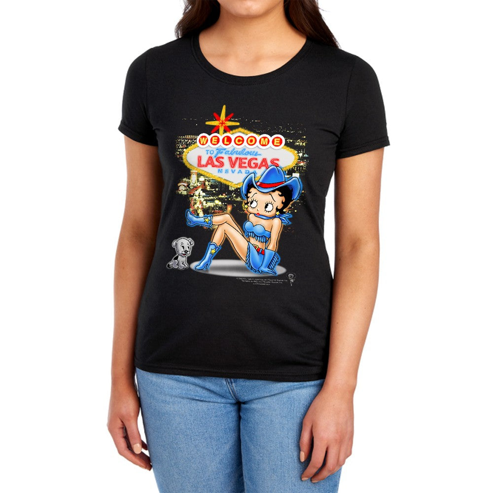 Betty Boop Welcome Las Vegas Licensed Women's T-Shirt Regular Fit SM-2X