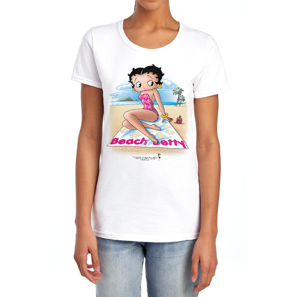 Betty Boop Beach Betty Licensed Women's T-Shirt Regular Fit LG