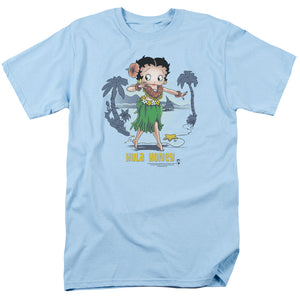 AN OFFCIALLY LICENSED BETTY BOOP HULA HONEY MEN'S REGULAR FIT T-SHIRT CAROLINA BLUE