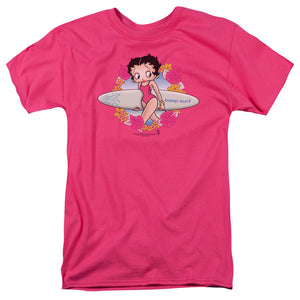 AN OFFCIALLY LICENSED BETTY BOOP SURF MEN'S REGULAR FIT T-SHIRT HOT PINK