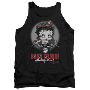 AN OFFCIALLY LICENSED BETTY BOOP BORN TO RIDE ADULT UNISEX TANK TOP BLACK