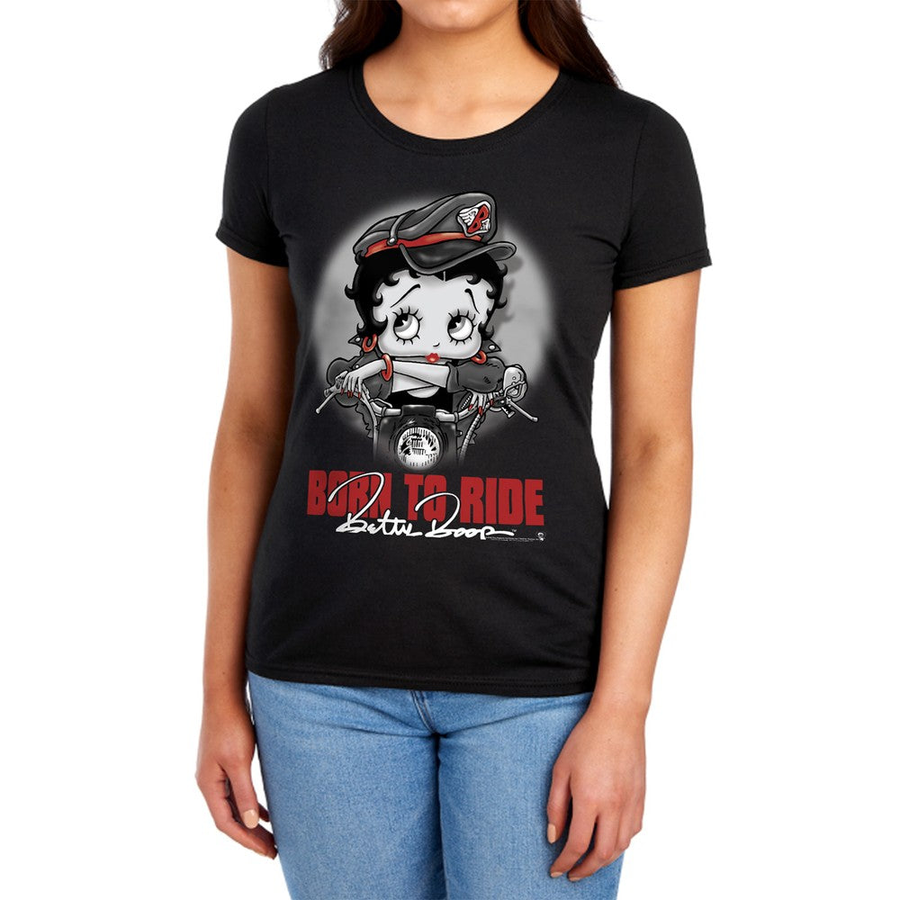 Betty Boop Born To Ride Licensed Women's T-Shirt Regular Fit SM-LG