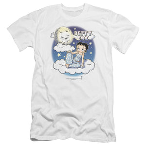 AN OFFCIALLY LICENSED BETTY BOOP BETTY BYE MEN'S PREMIUM SLIM FIT T-SHIRT WHITE