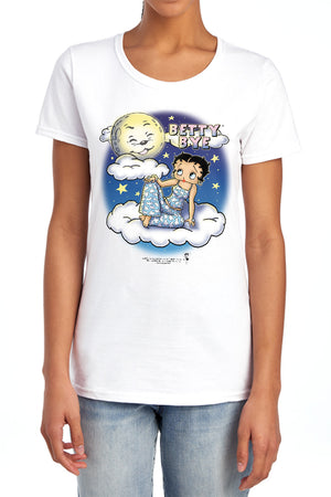 AN OFFCIALLY LICENSED BETTY BOOP BETTY BYE WOMEN'S REGULAR FIT T-SHIRT WHITE