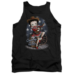 AN OFFCIALLY LICENSED BETTY BOOP COUNTRY STAR ADULT UNISEX TANK TOP BLACK