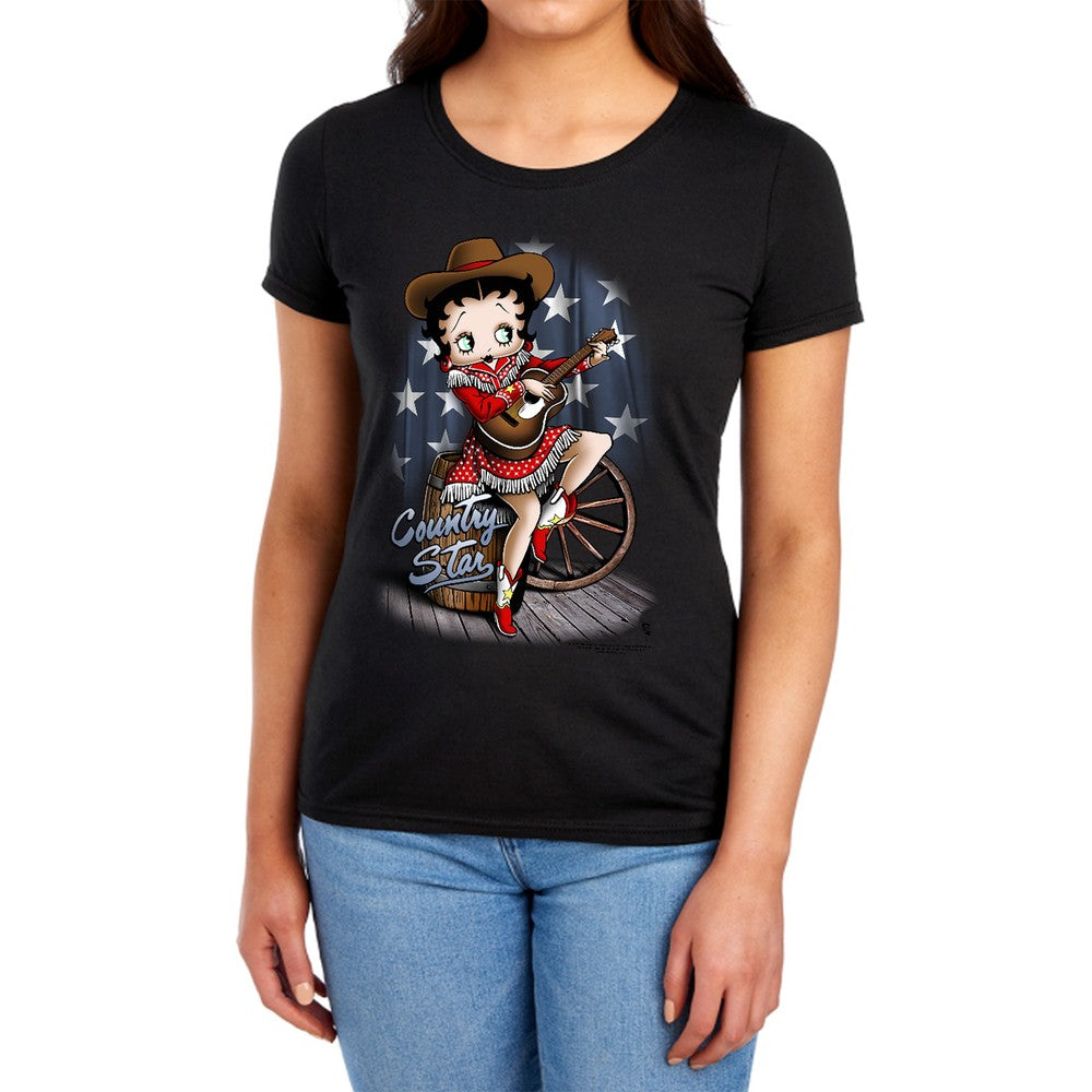 Betty Boop Country Star Licensed Women's T-Shirt Regular Fit SM-LG