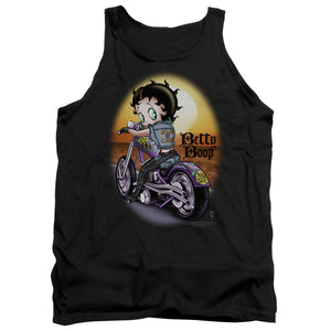 AN OFFCIALLY LICENSED BETTY BOOP WILD BIKER ADULT UNISEX TANK TOP BLACK