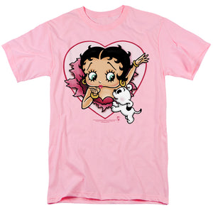 AN OFFCIALLY LICENSED BETTY BOOP I LOVE BETTY MEN'S REGULAR FIT T-SHIRT PINK