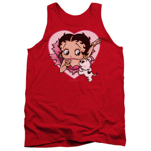 AN OFFCIALLY LICENSED BETTY BOOP I LOVE BETTY ADULT UNISEX TANK TOP RED