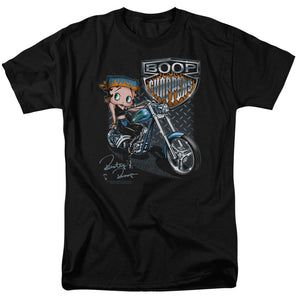 AN OFFCIALLY LICENSED BETTY BOOP CHOPPERS MEN'S REGULAR FIT T-SHIRT BLACK