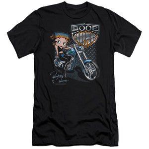 AN OFFCIALLY LICENSED BETTY BOOP CHOPPERS MEN'S PREMIUM SLIM FIT T-SHIRT BLACK