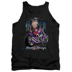 AN OFFCIALLY LICENSED BETTY BOOP CITY CHOPPER ADULT UNISEX TANK TOP BLACK