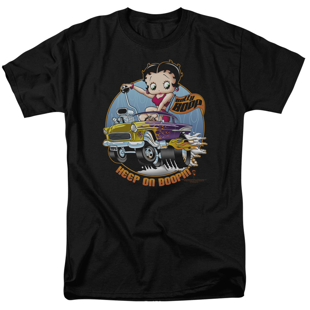AN OFFCIALLY LICENSED BETTY BOOP KEEP ON BOOPIN MEN'S REGULAR FIT T-SHIRT BLACK