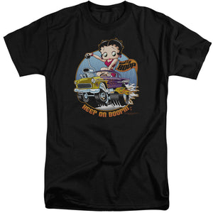 AN OFFCIALLY LICENSED BETTY BOOP KEEP ON BOOPIN MEN'S TALL FIT T-SHIRT BLACK