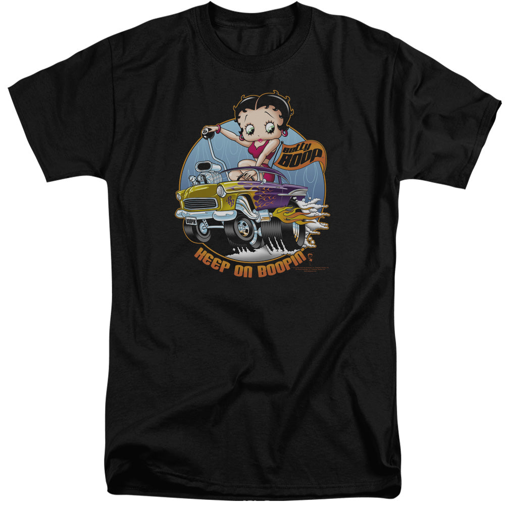 AN OFFCIALLY LICENSED BETTY BOOP KEEP ON BOOPIN MEN'S TALL FIT T-SHIRT BLACK