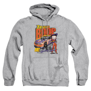 AN OFFCIALLY LICENSED BETTY BOOP TEAM BOOP ADULT UNISEX PULLOVER HOODIE ATHLETIC HEATHER