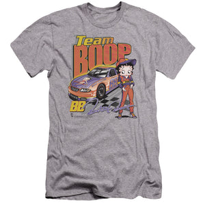 AN OFFCIALLY LICENSED BETTY BOOP TEAM BOOP MEN'S PREMIUM SLIM FIT T-SHIRT ATHLETIC HEATHER