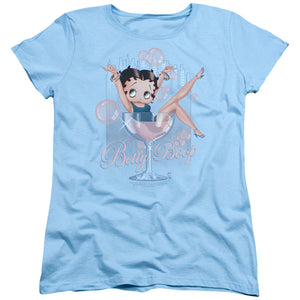 AN OFFCIALLY LICENSED BETTY BOOP PINK CHAMPAGNE WOMEN'S REGULAR FIT T-SHIRT PINK