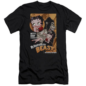 AN OFFCIALLY LICENSED BETTY BOOP BOYFRIEND THE BEAST MEN'S PREMIUM SLIM FIT T-SHIRT BLACK