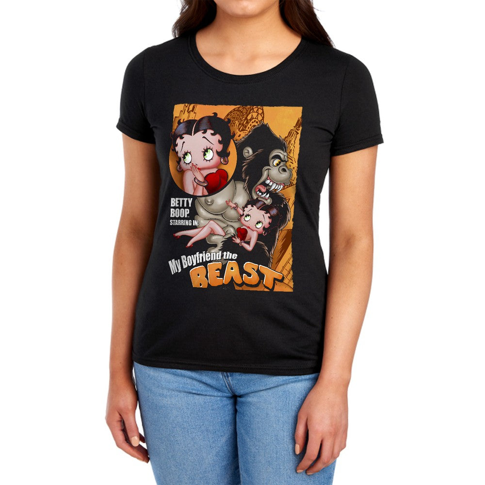 Betty Boop Boyfriend The Beast Licensed Women's T-Shirt Regular Fit LG-XL