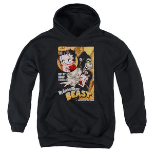 AN OFFCIALLY LICENSED BETTY BOOP BOYFRIEND THE BEAST YOUTH HOODIE BLACK