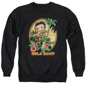 AN OFFCIALLY LICENSED BETTY BOOP HULA BOOP II ADULT UNISEX CREWNECK SWEATSHIRT BLACK