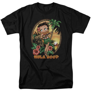 AN OFFCIALLY LICENSED BETTY BOOP HULA BOOP II MEN'S REGULAR FIT T-SHIRT BLACK