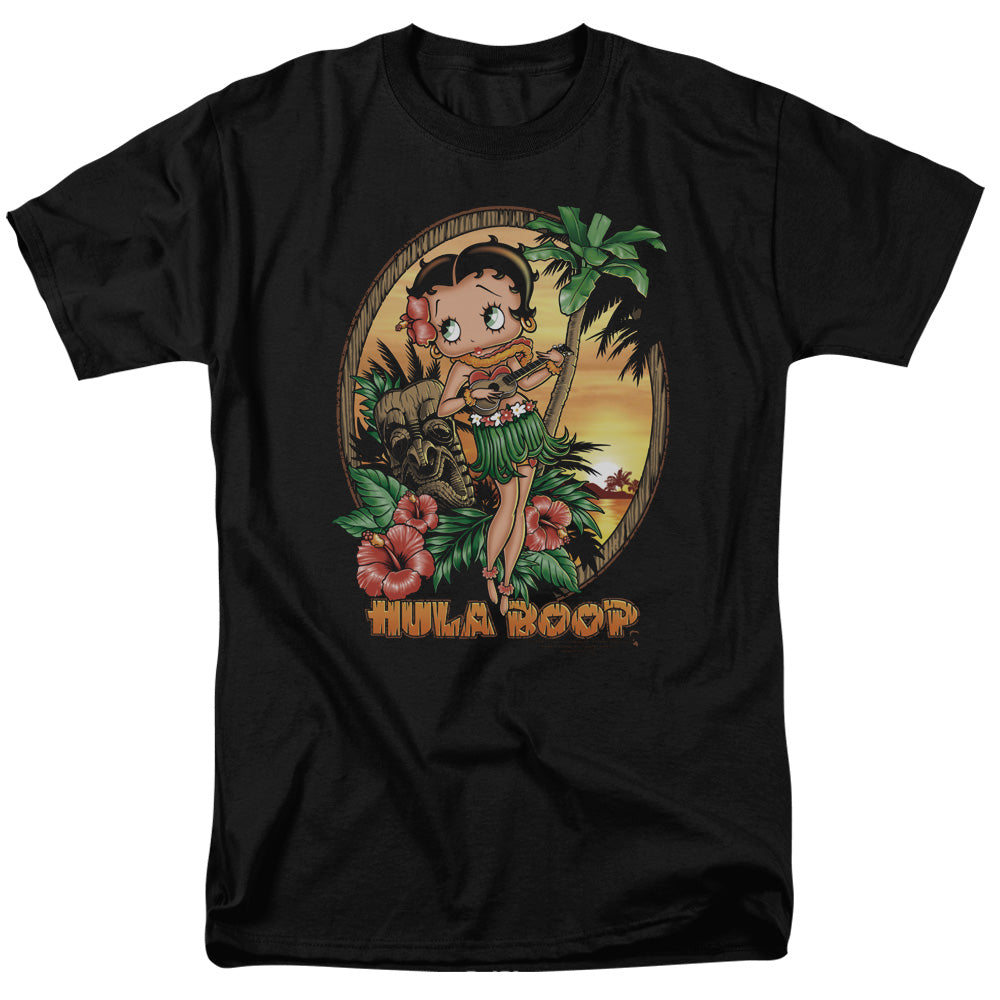 AN OFFCIALLY LICENSED BETTY BOOP HULA BOOP II MEN'S REGULAR FIT T-SHIRT BLACK