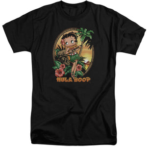 AN OFFCIALLY LICENSED BETTY BOOP HULA BOOP II MEN'S TALL FIT T-SHIRT BLACK