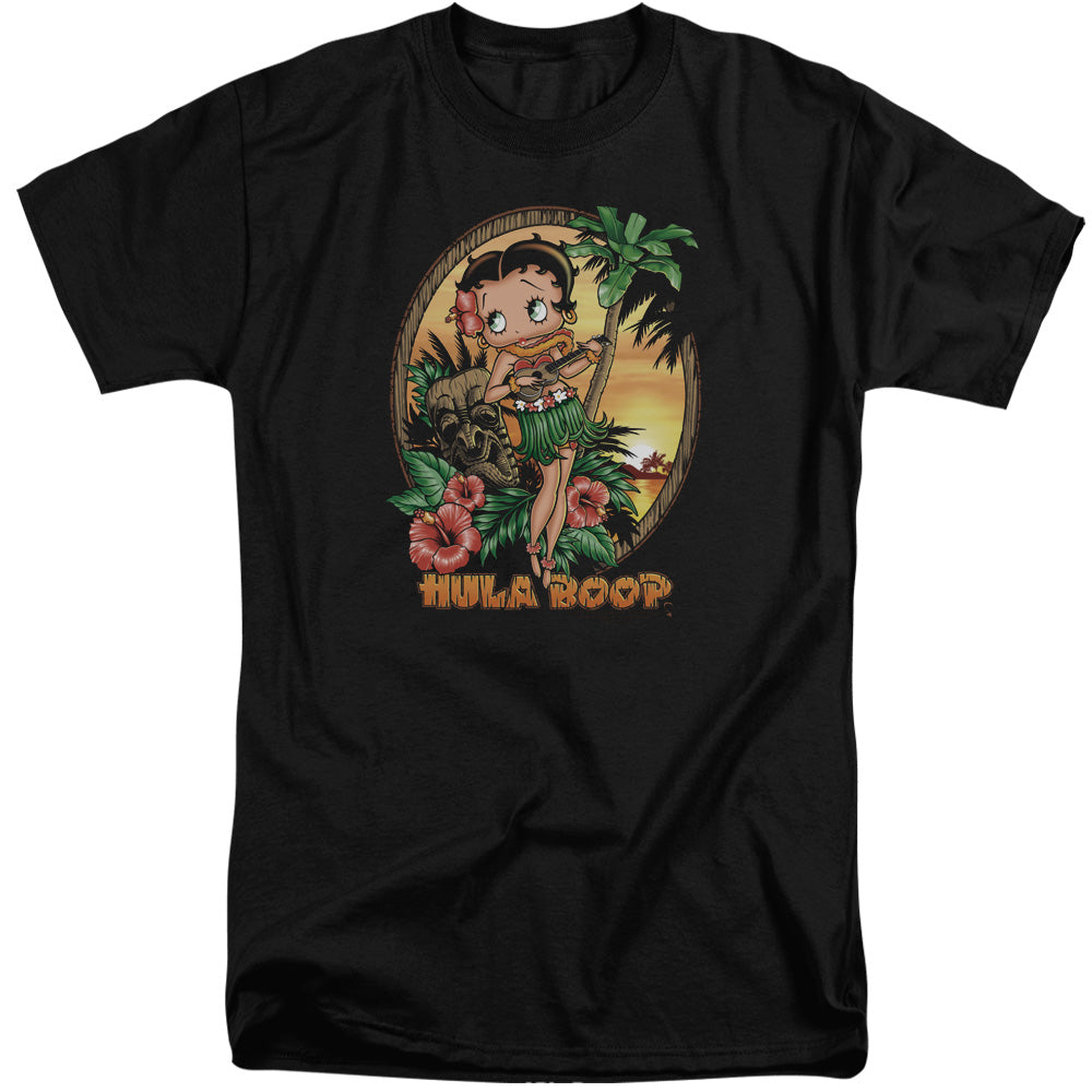 AN OFFCIALLY LICENSED BETTY BOOP HULA BOOP II MEN'S TALL FIT T-SHIRT BLACK