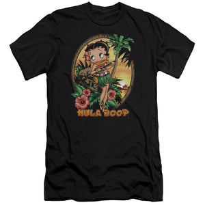 AN OFFCIALLY LICENSED BETTY BOOP HULA BOOP II MEN'S PREMIUM SLIM FIT T-SHIRT BLACK