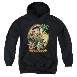 AN OFFCIALLY LICENSED BETTY BOOP HULA BOOP II YOUTH HOODIE BLACK