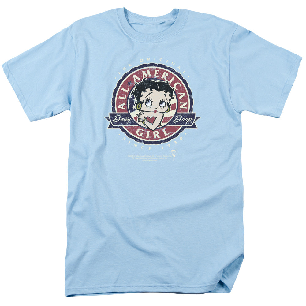 Betty Boop All American Girl Licensed Adult Unisex T-Shirt Regular Fit Tee SM-3X