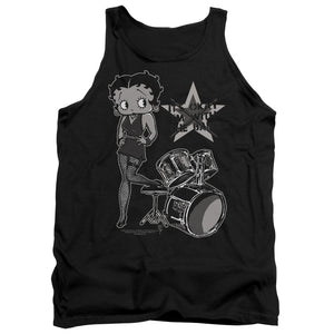 AN OFFCIALLY LICENSED BETTY BOOP WITH THE BAND ADULT UNISEX TANK TOP BLACK