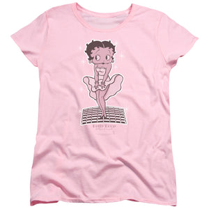 AN OFFCIALLY LICENSED BETTY BOOP HOLLYWOOD LEGEND WOMEN'S REGULAR FIT T-SHIRT PINK