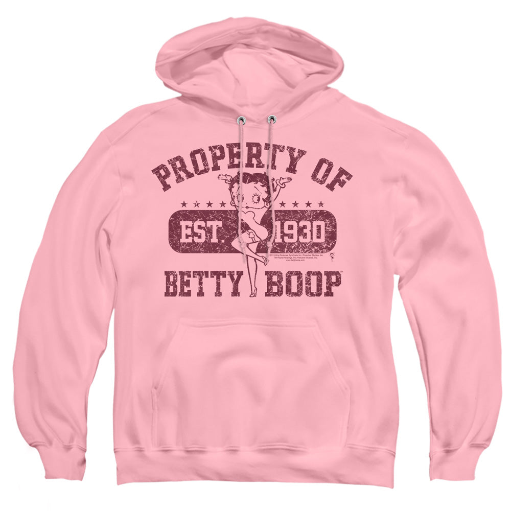 AN OFFCIALLY LICENSED BETTY BOOP PROPERTY OF BOOP ADULT UNISEX PULLOVER HOODIE PINK